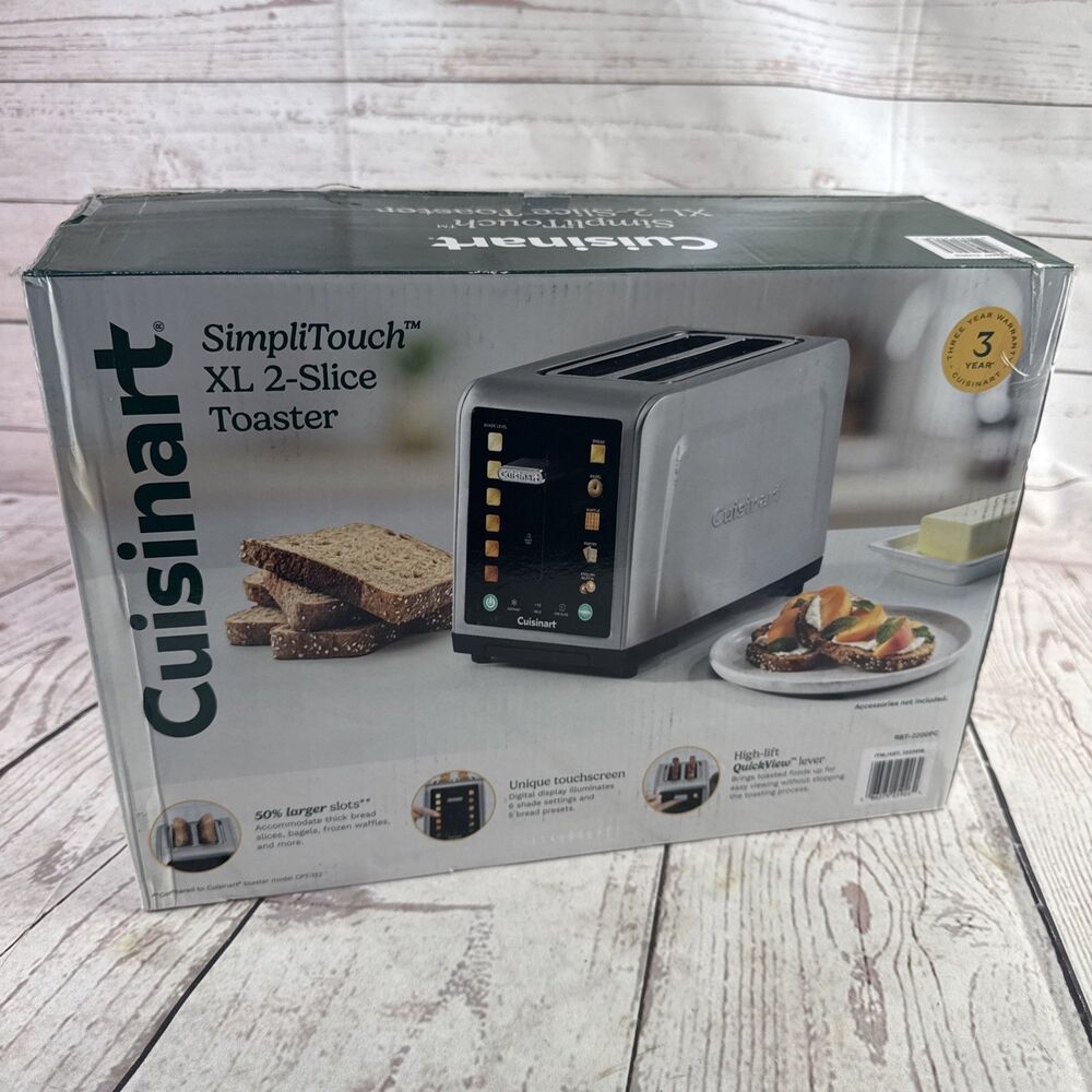 Cuisinart SimpliTouch XL Color Touchscreen 2-Slice Toaster RBT-2200PC Stainless
